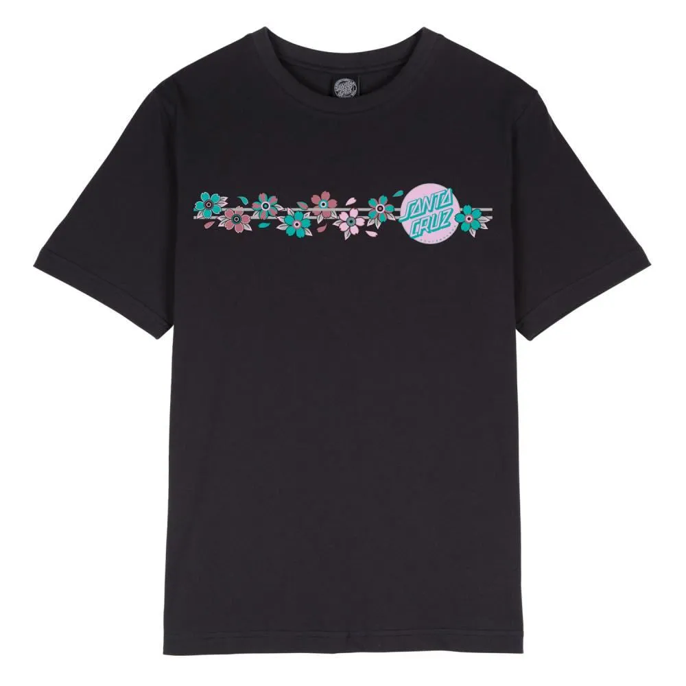 Santa Cruz Women's T-Shirt Blooming Dot T-Shirt - Black Wash