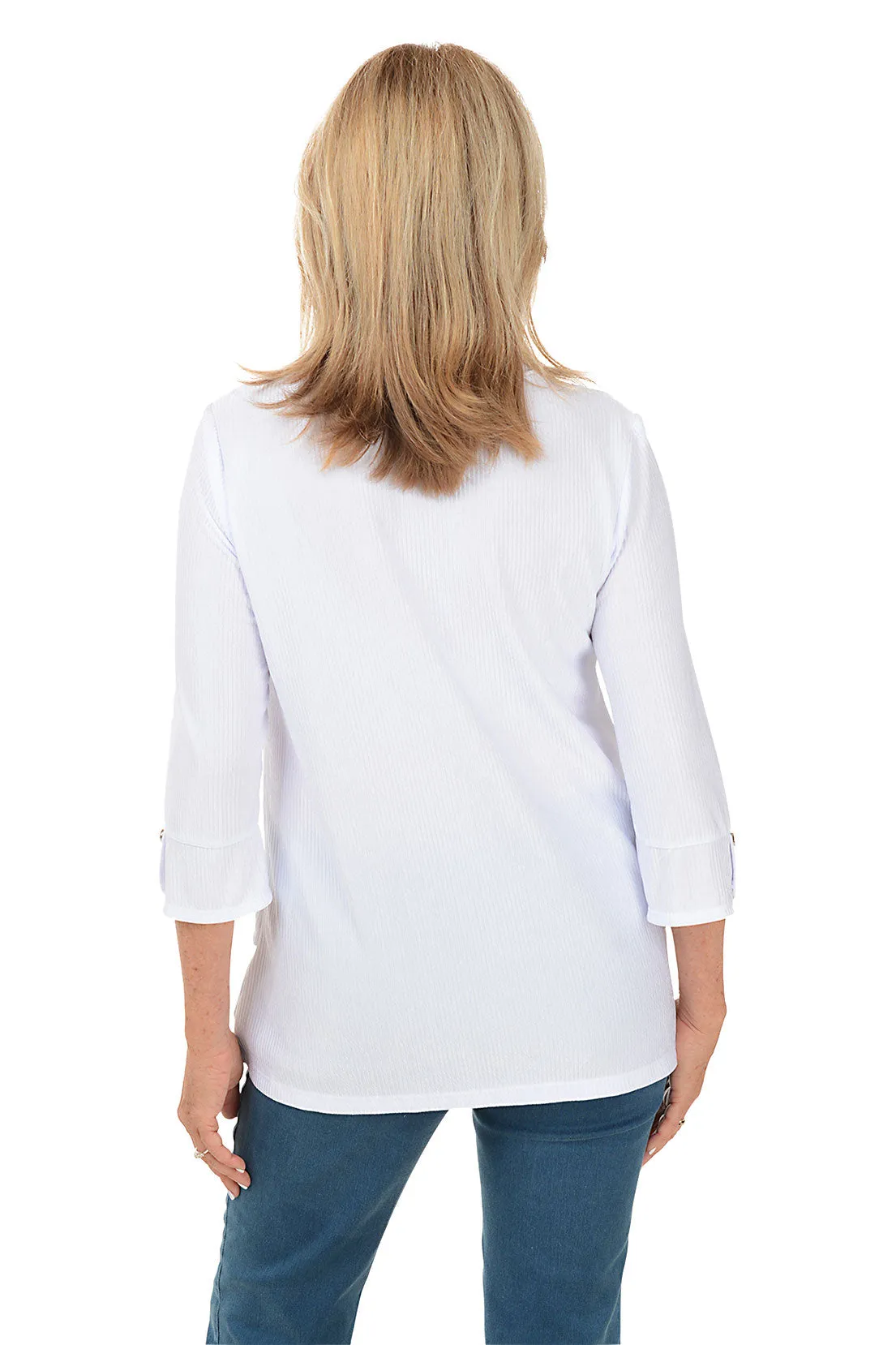 Shiny Ribbed Criss Cross Hem Tunic
