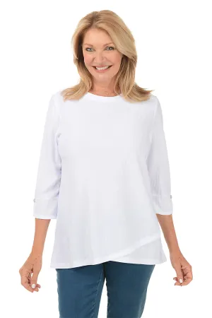 Shiny Ribbed Criss Cross Hem Tunic