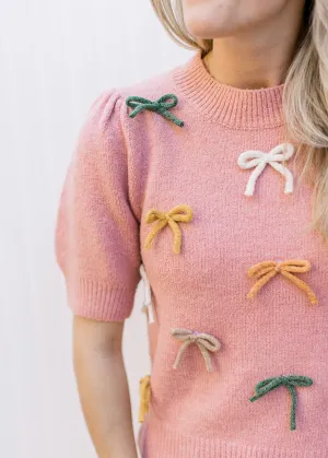 Short Sleeve Bows Sweater