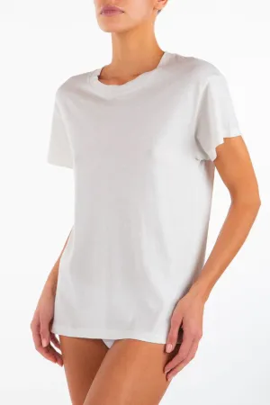 Short Sleeve Boyfriend T Shirt Ivory