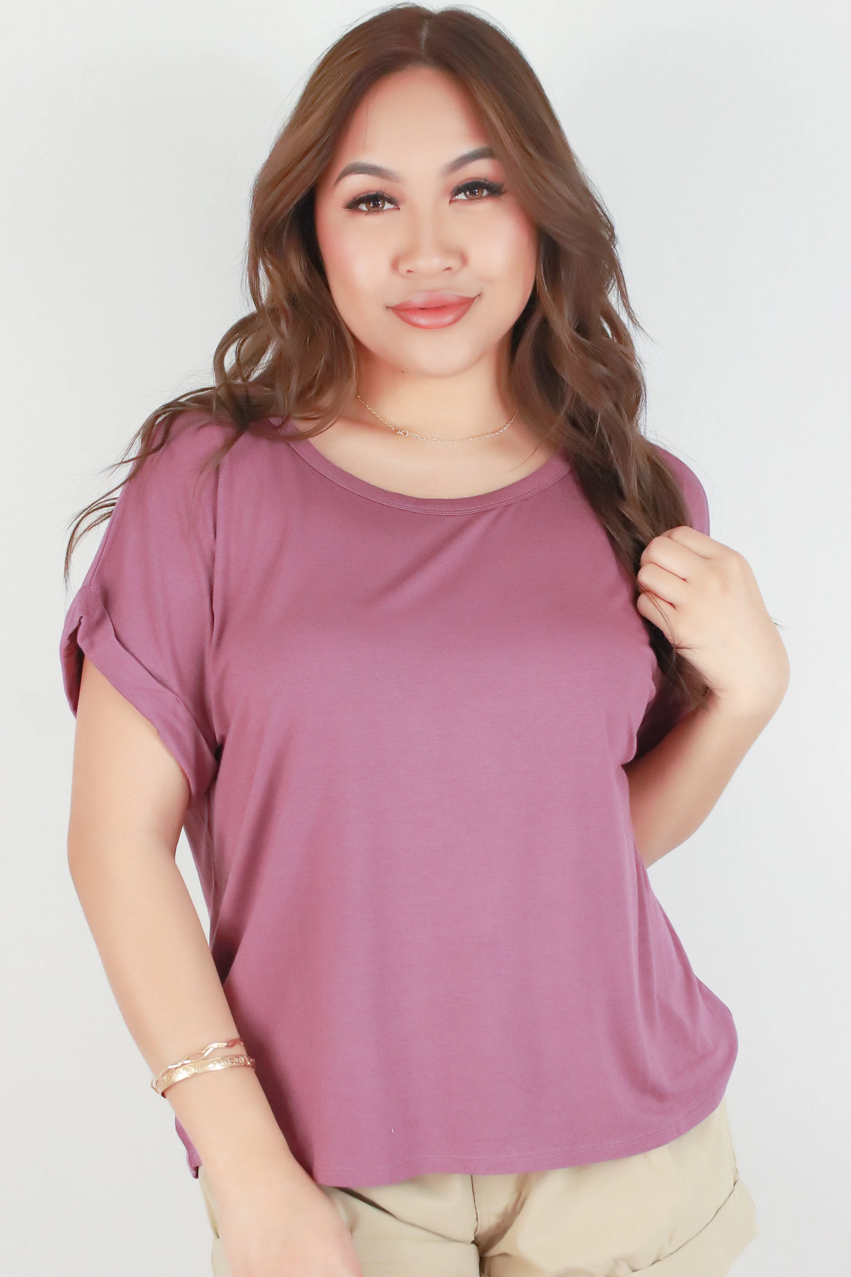 SHORT SLEEVE CREW NECK TOP