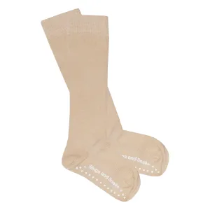 Slugs & Snails Block Colour Knee Socks - Oat