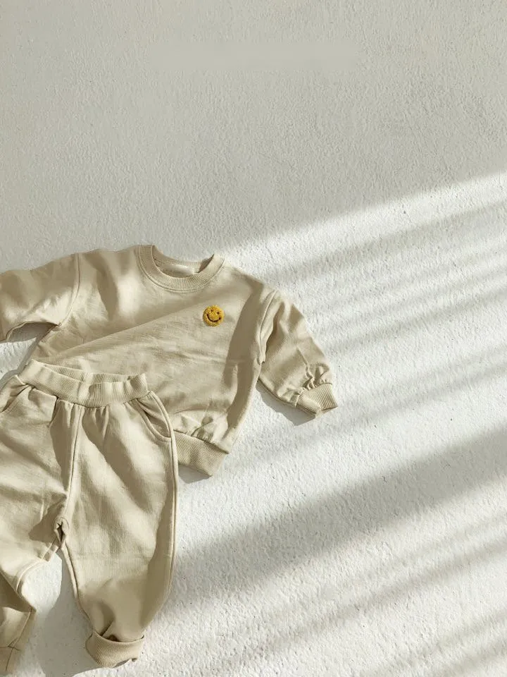 Smiley Face Sweatshirt and Jogger Set