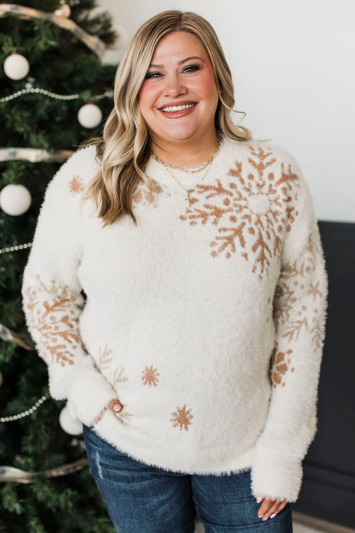 Snowed In With You Knit Sweater- Oatmeal