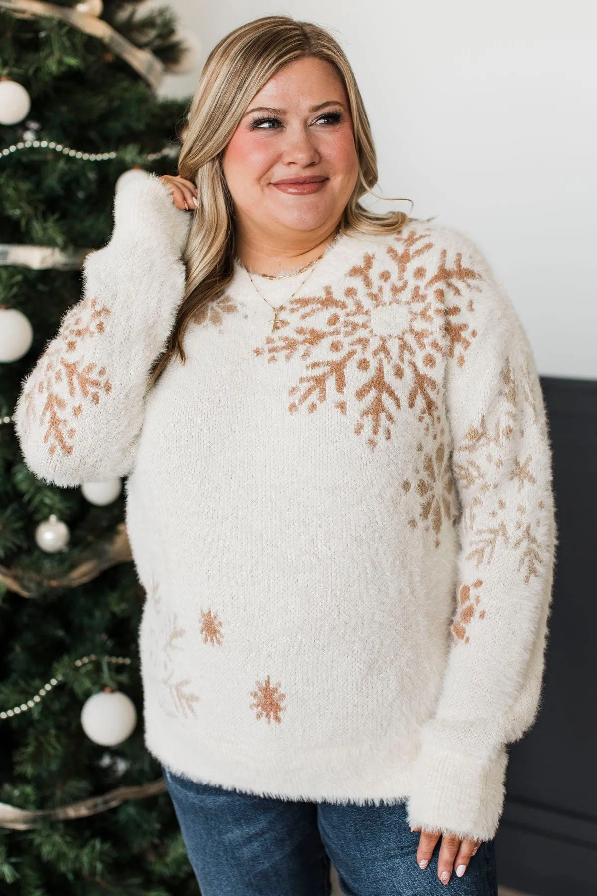 Snowed In With You Knit Sweater- Oatmeal