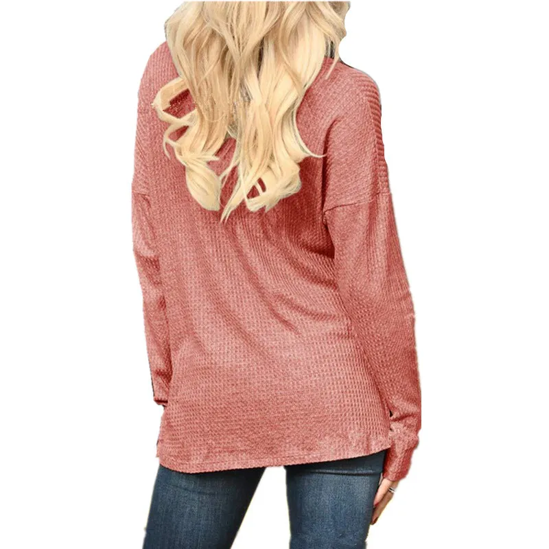 Solid Color Wild V-Neck Loose T-Shirt Top