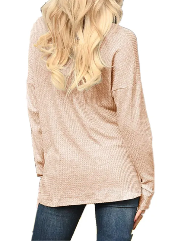 Solid Color Wild V-Neck Loose T-Shirt Top