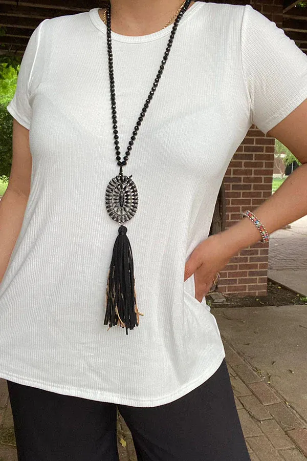 Solid White ribbed tee