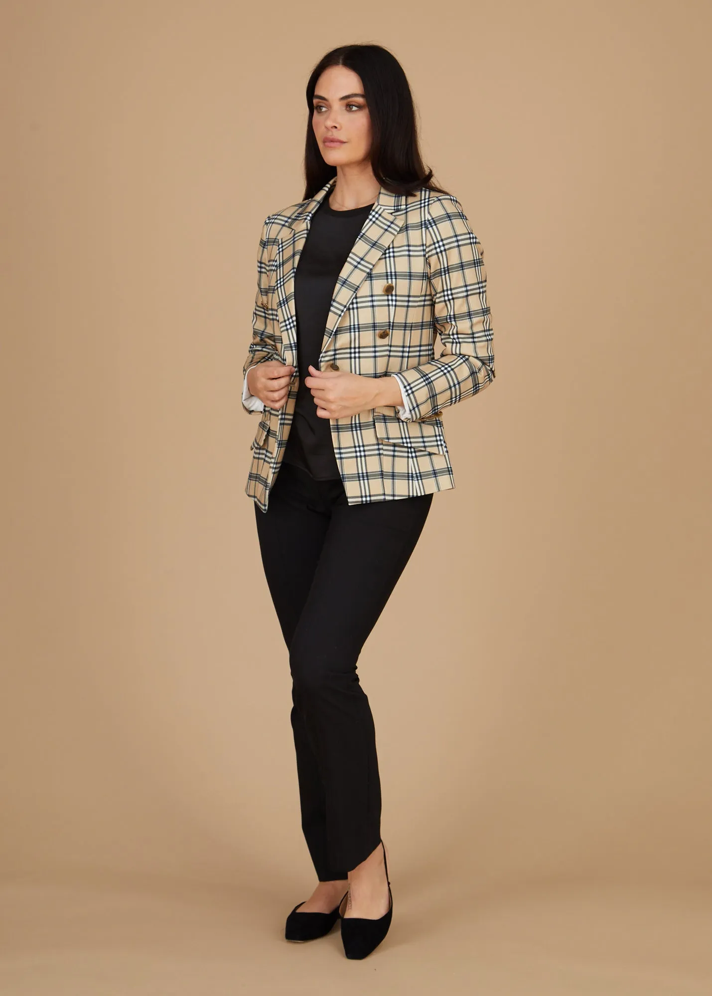 Steely 1 Button DB Jacket - Bur Plaid: FINAL SALE