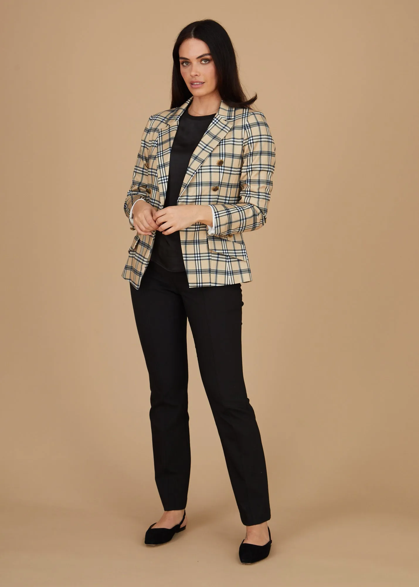 Steely 1 Button DB Jacket - Bur Plaid: FINAL SALE