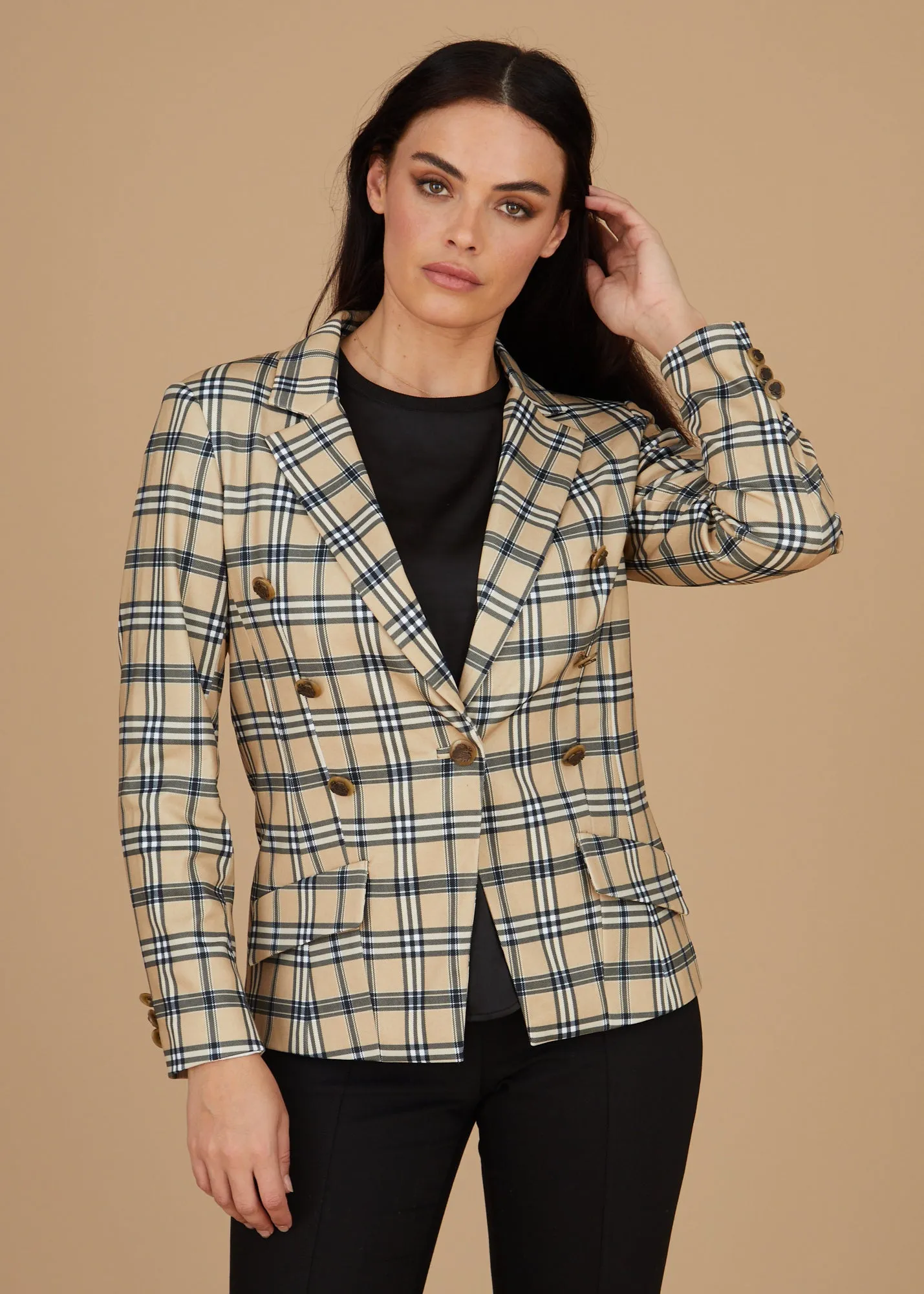 Steely 1 Button DB Jacket - Bur Plaid: FINAL SALE