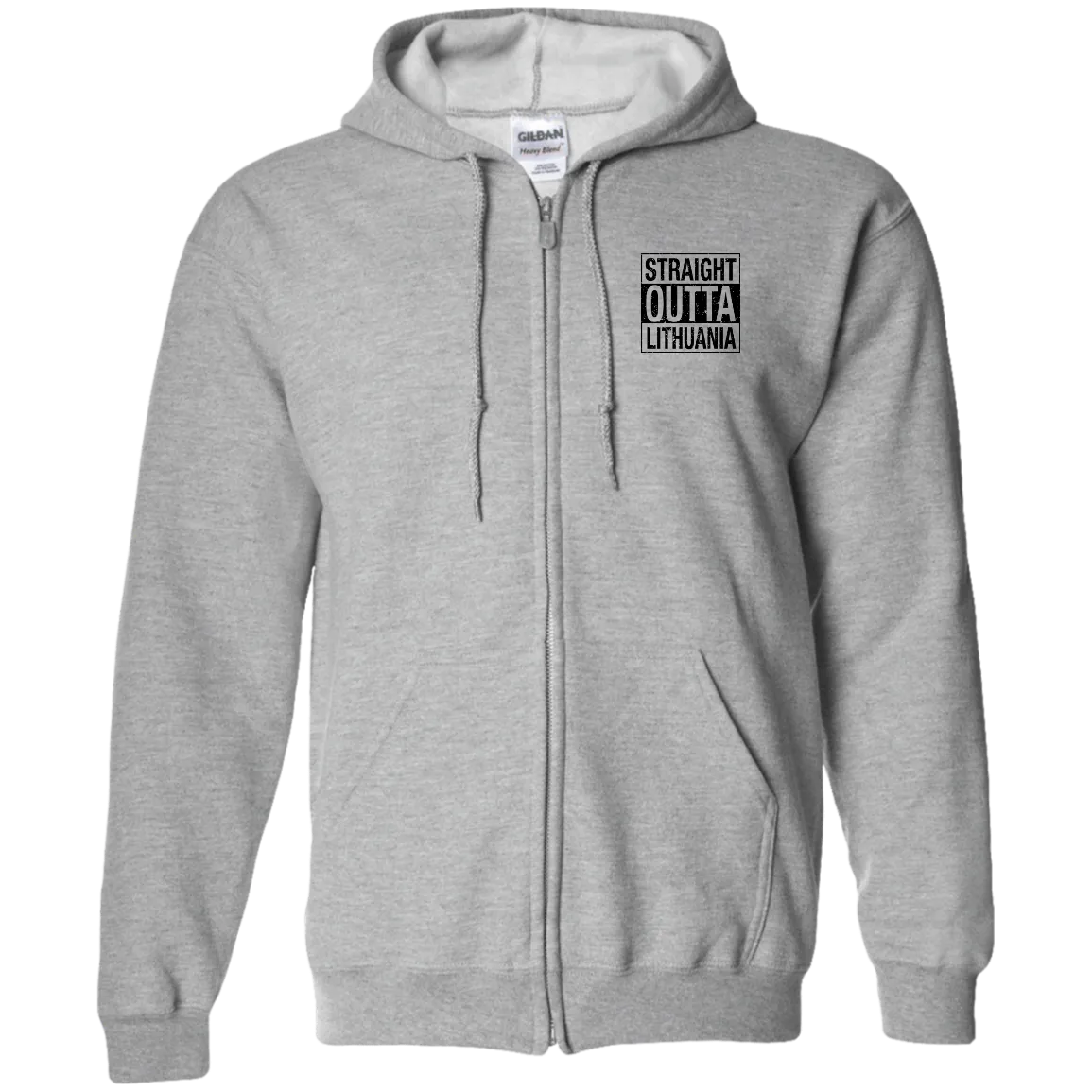 Straight Outta Lithuania - Men/Women Unisex Comfort Full-Zip Hoodie