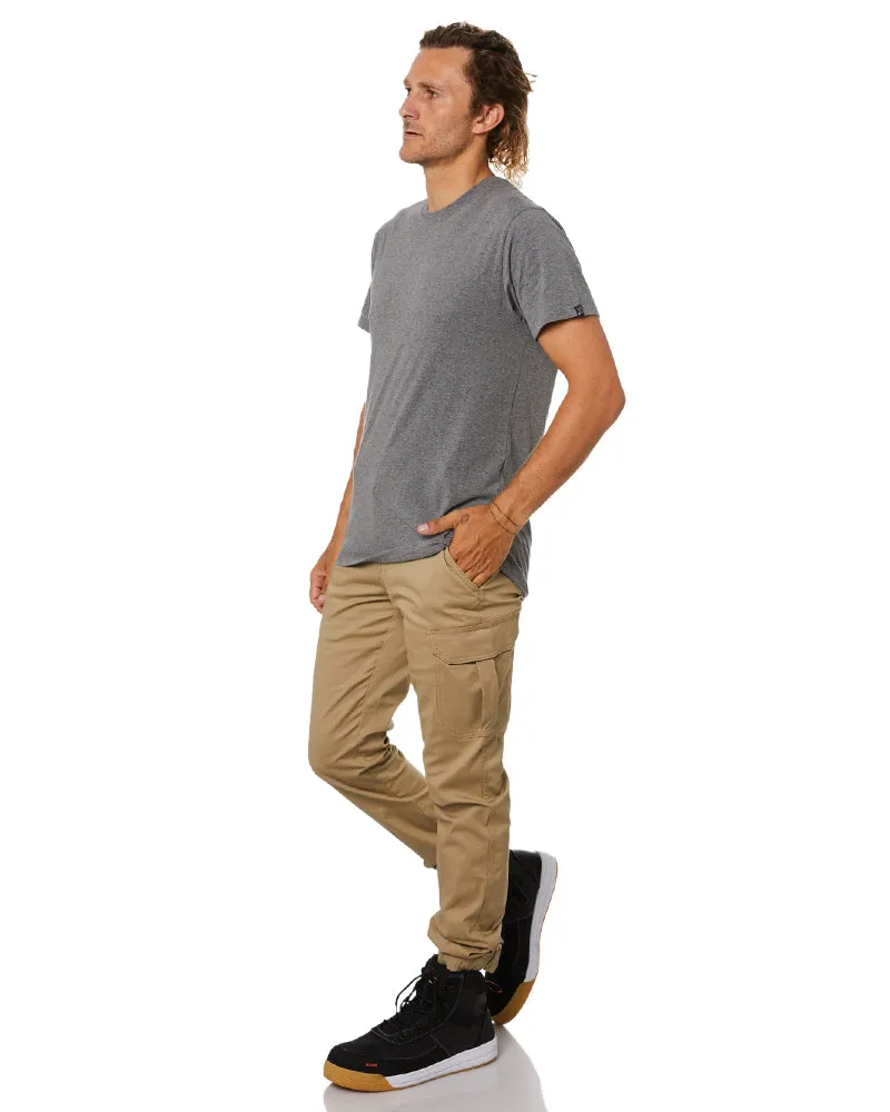 Stretch Cuff Cargo Pant - Khaki