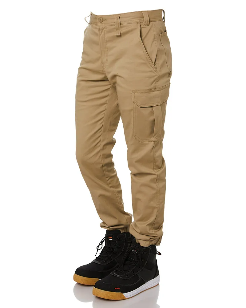 Stretch Cuff Cargo Pant - Khaki