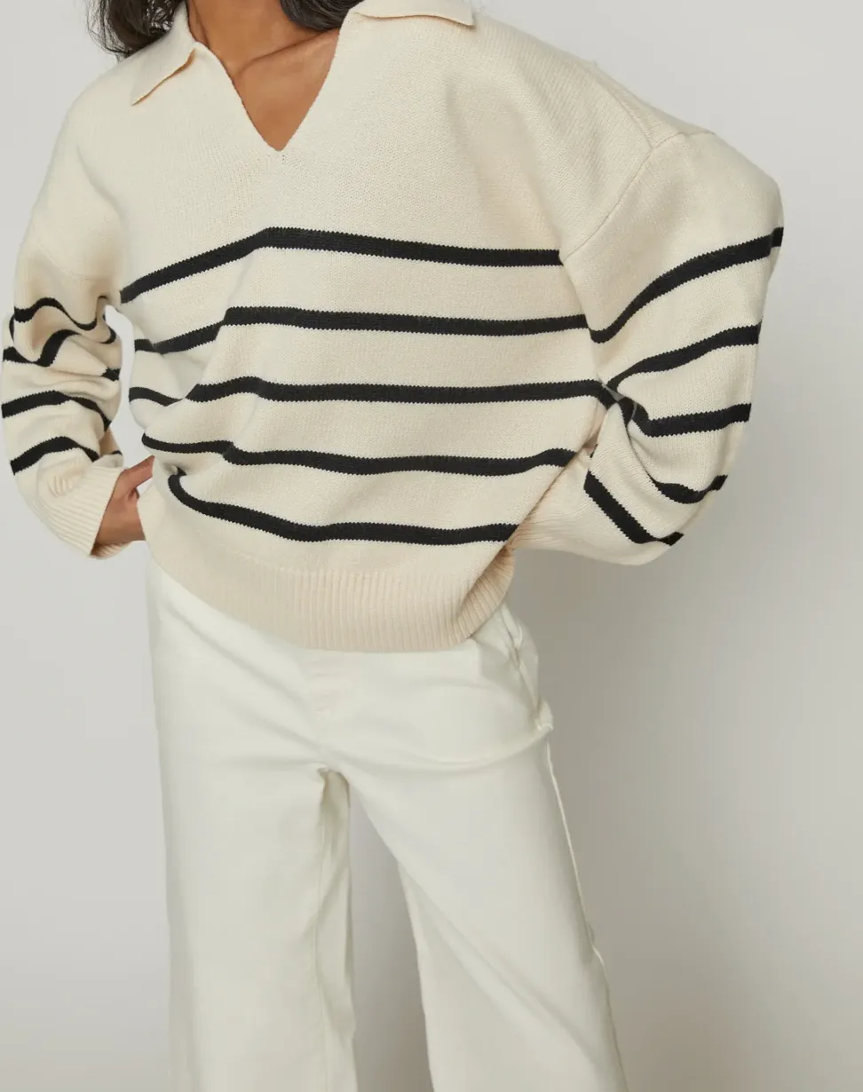 Striped Collared Sweater