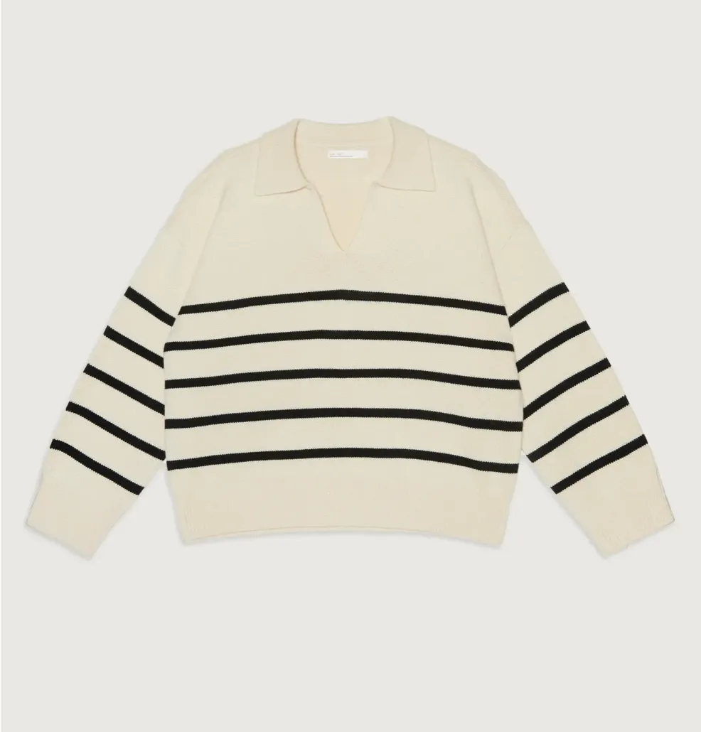 Striped Collared Sweater