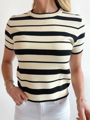 Striped Crew Sweater Top