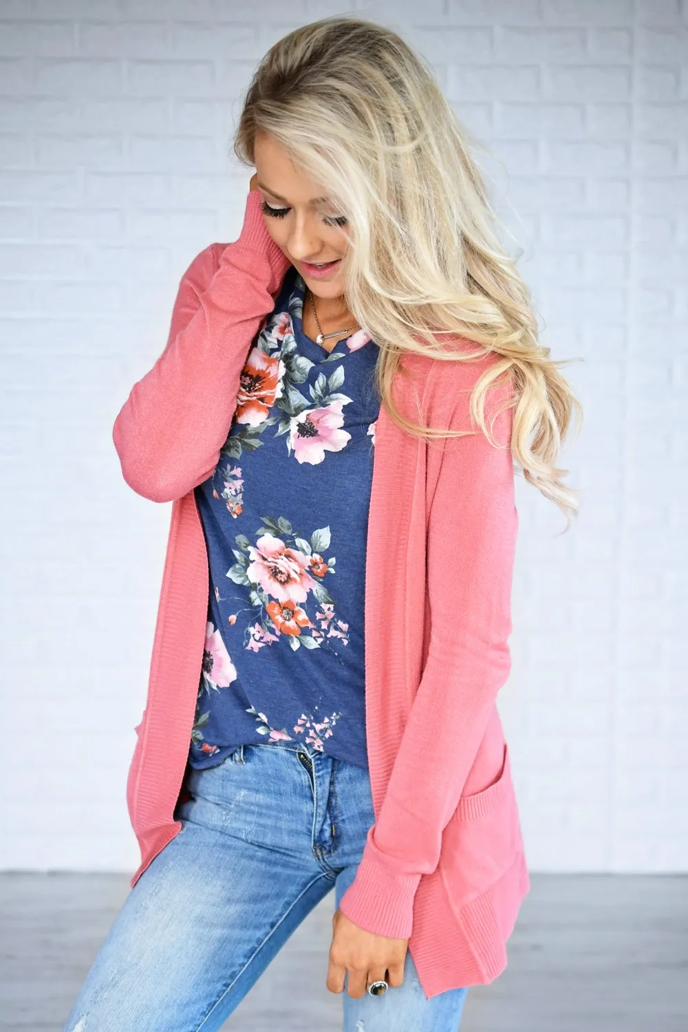 Sugar Kissed Floral Top - Navy
