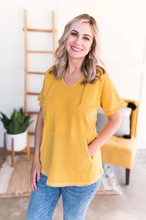 Sweet For Certain Yellow Hibiscus Hooded Top