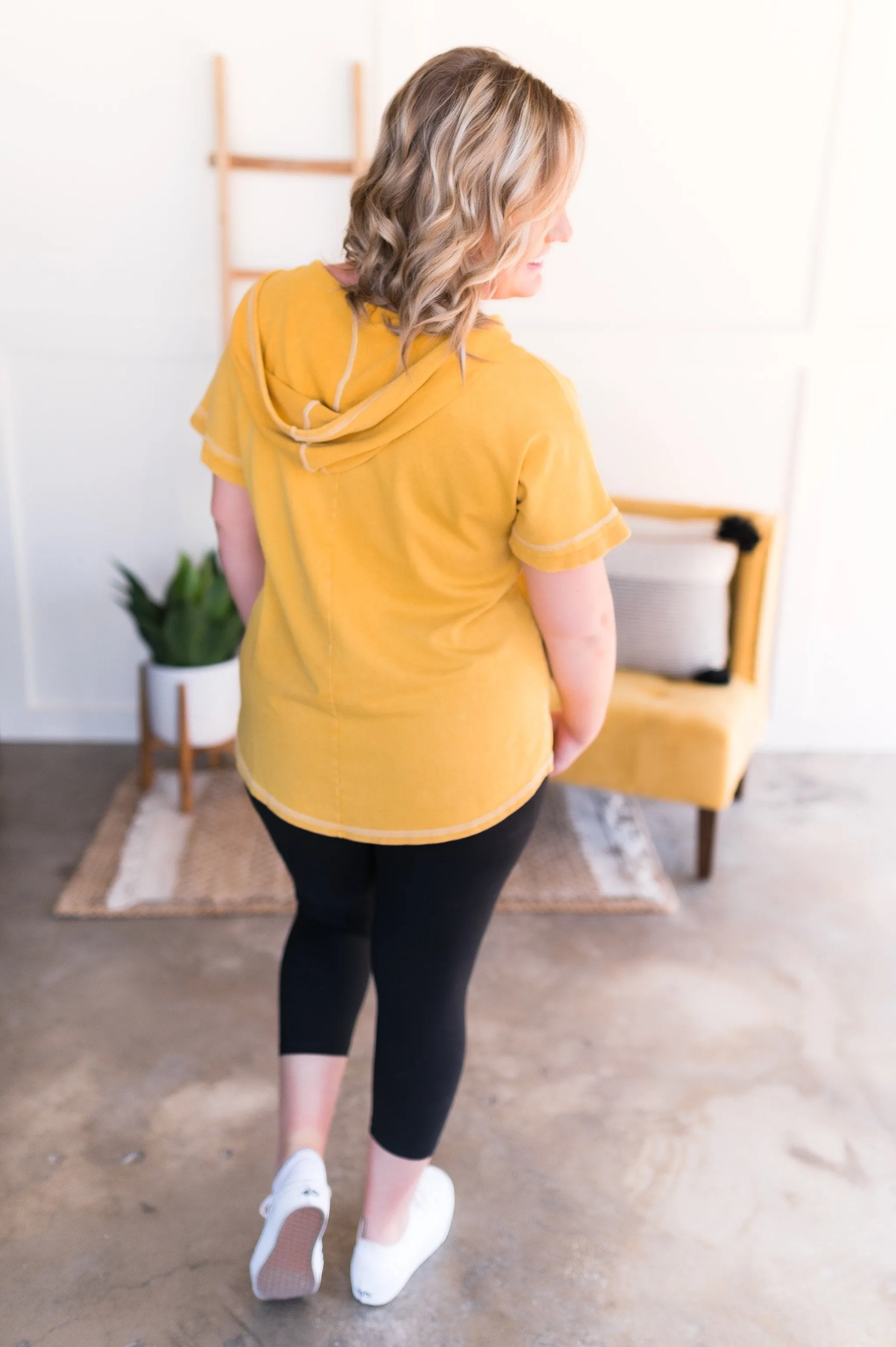 Sweet For Certain Yellow Hibiscus Hooded Top