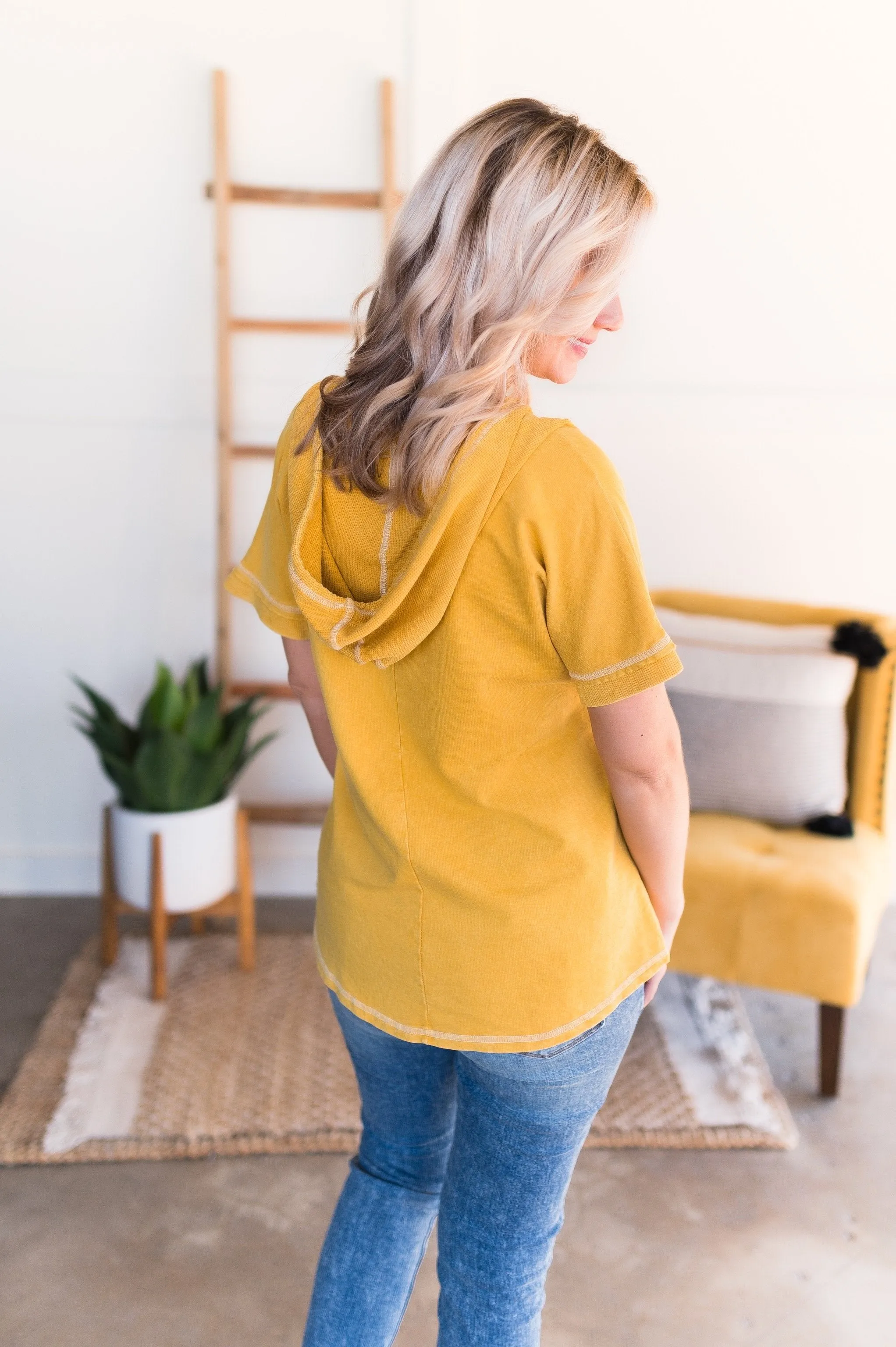 Sweet For Certain Yellow Hibiscus Hooded Top