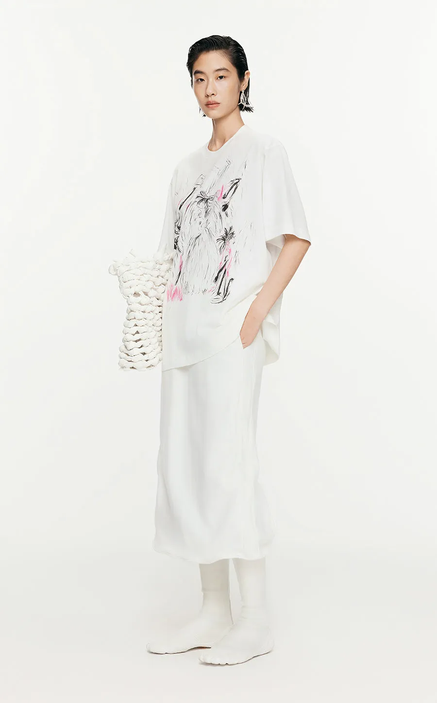 T-Shirt/JNBY Loose Fitting Micro Elastic Short-sleeved T-Shirt