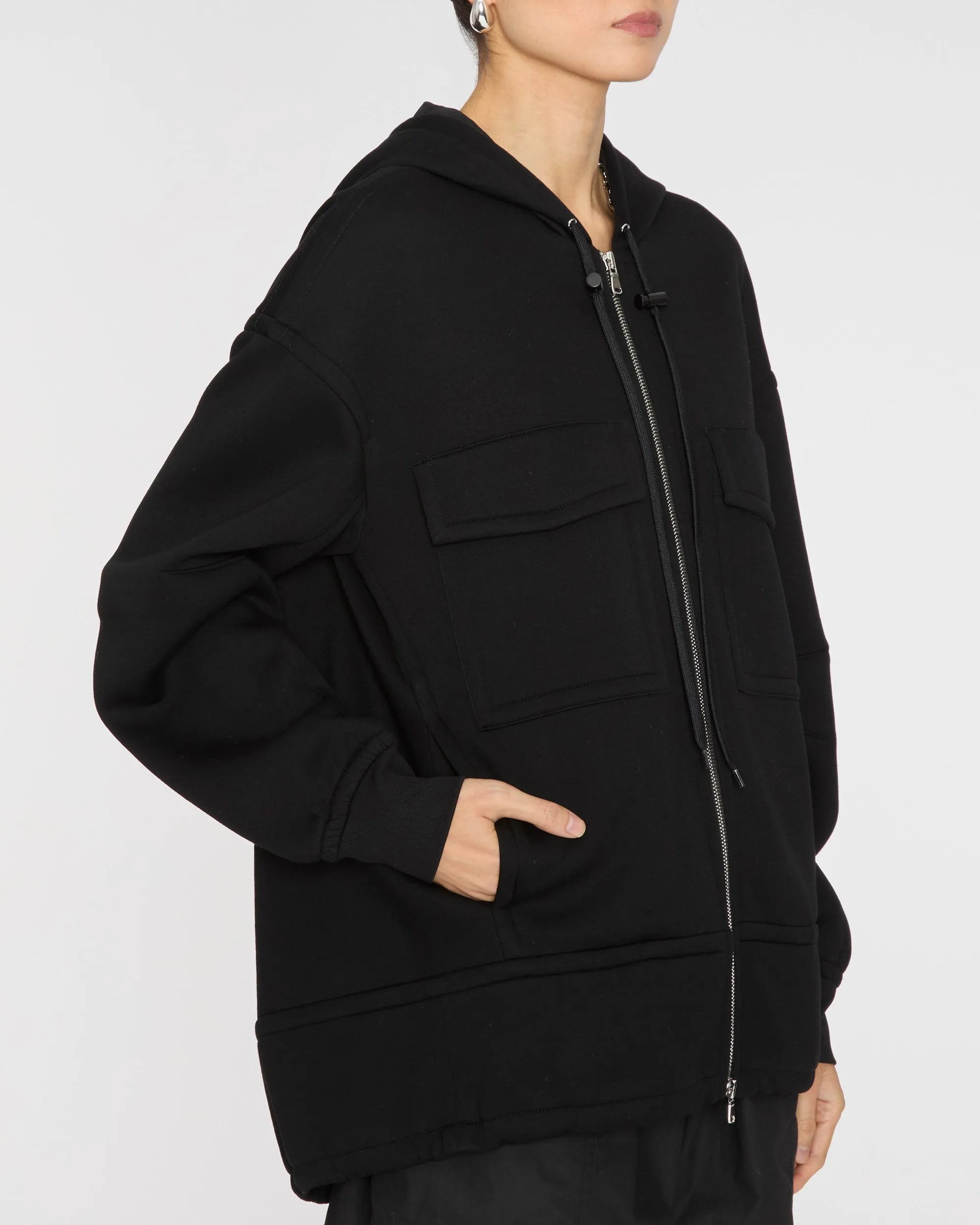 Techy Viscose Zip Up Hoodie