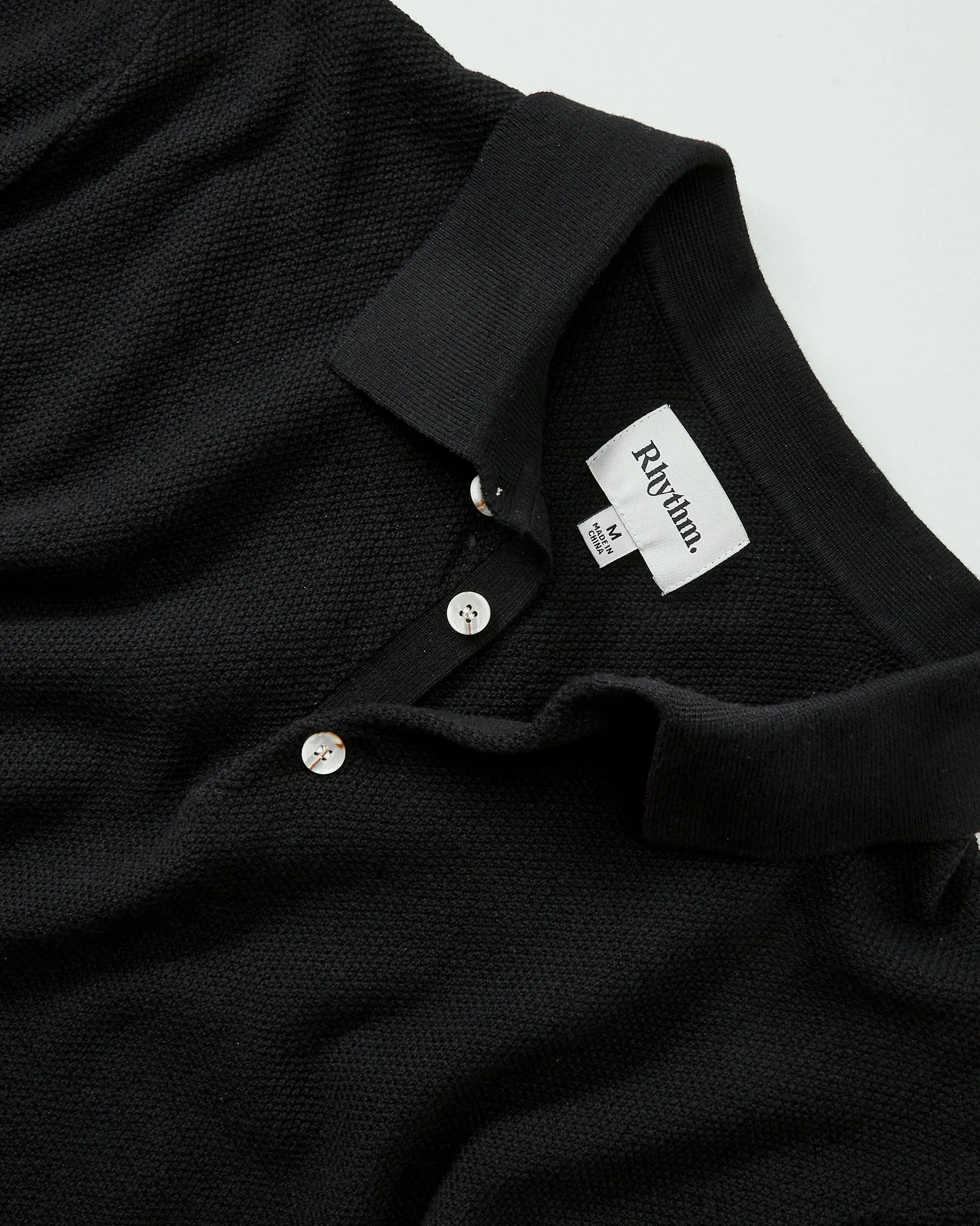 Textured Knit Short Sleeve Polo