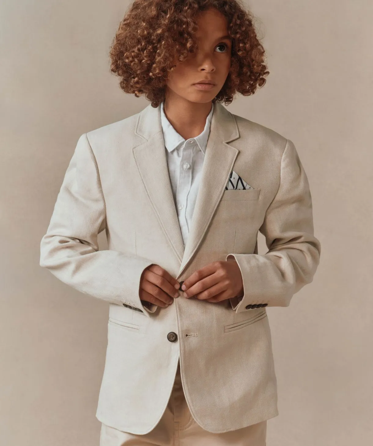 The Palermo Herringbone Blazer - OD Sand
