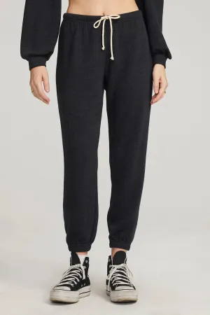 The Ribbed Pull On Jogger Pant by Saltwater Luxe - Black