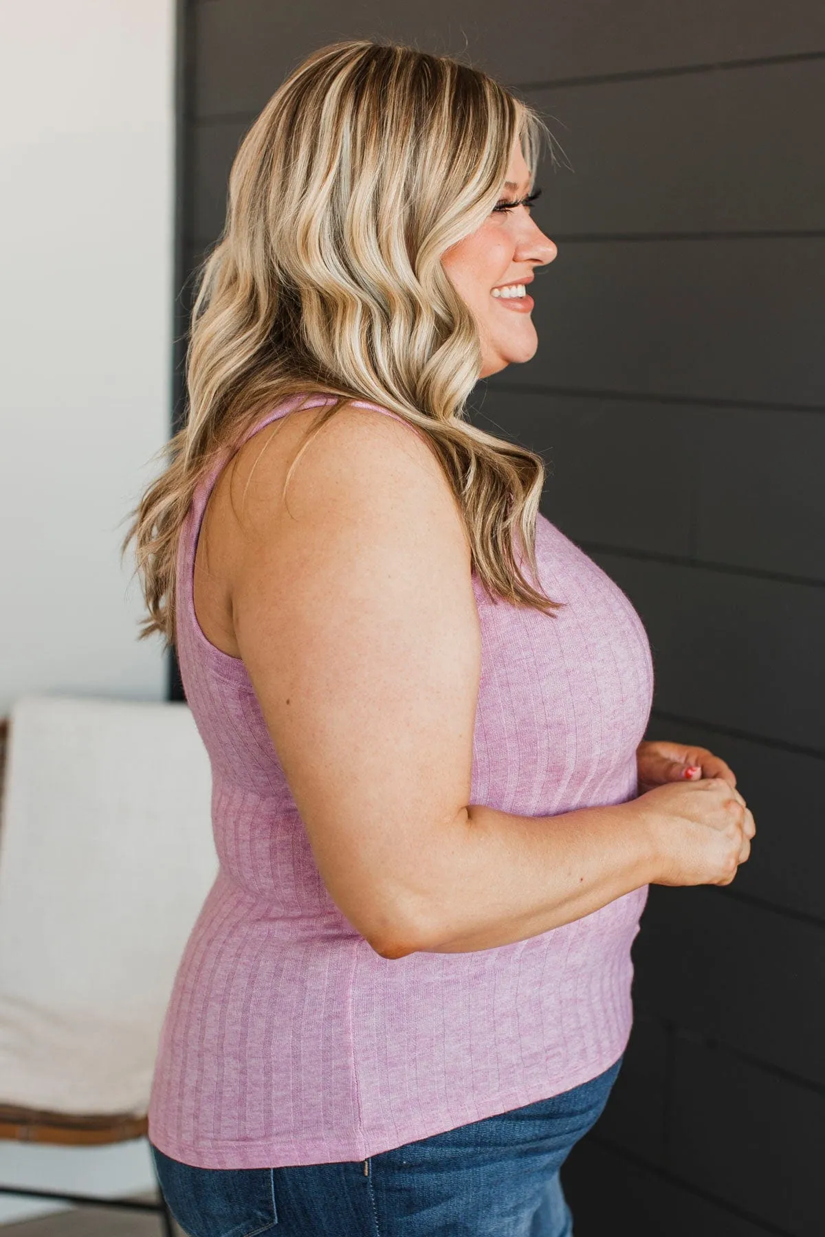 Think I Love This Ribbed Tank Top- Orchid