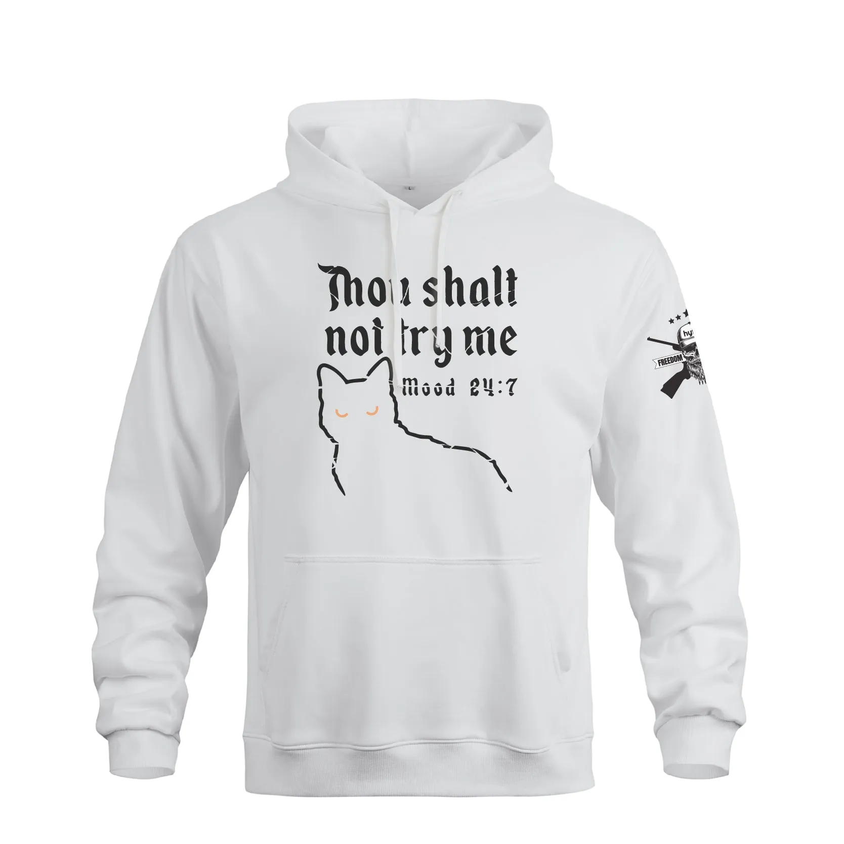 THOU SHALT NOT TRY ME GRAPHIC POCKET  HOODIE