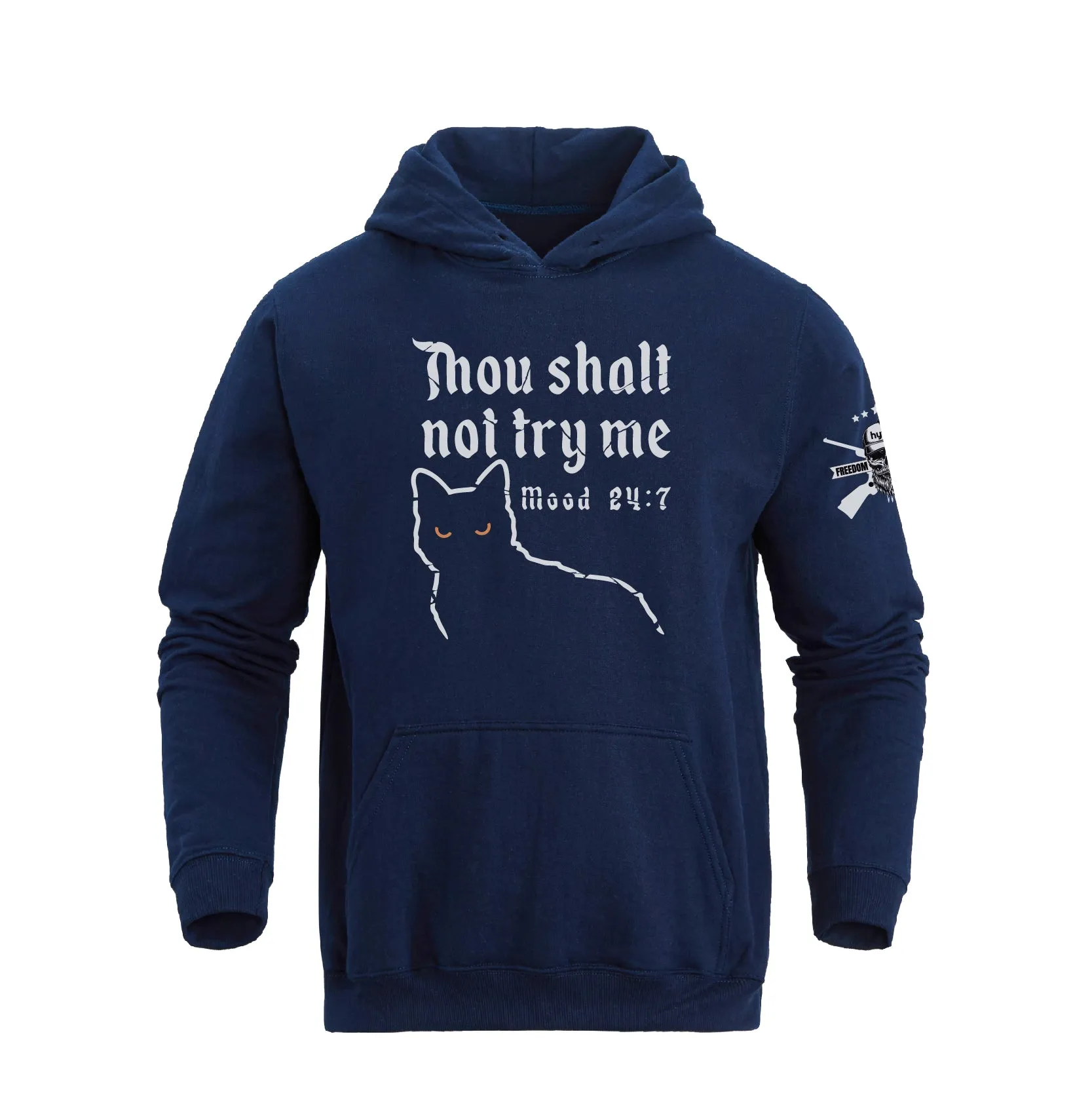 THOU SHALT NOT TRY ME GRAPHIC POCKET  HOODIE