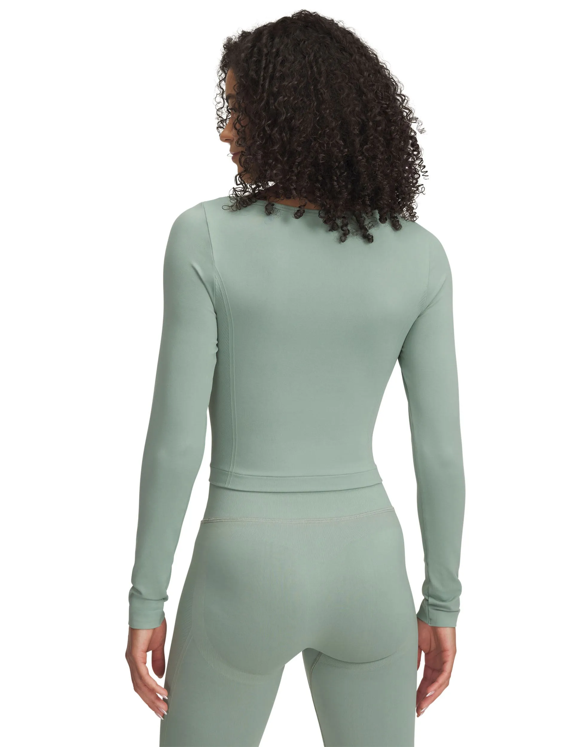 Train Seamless Long Sleeve - Silica Green/White