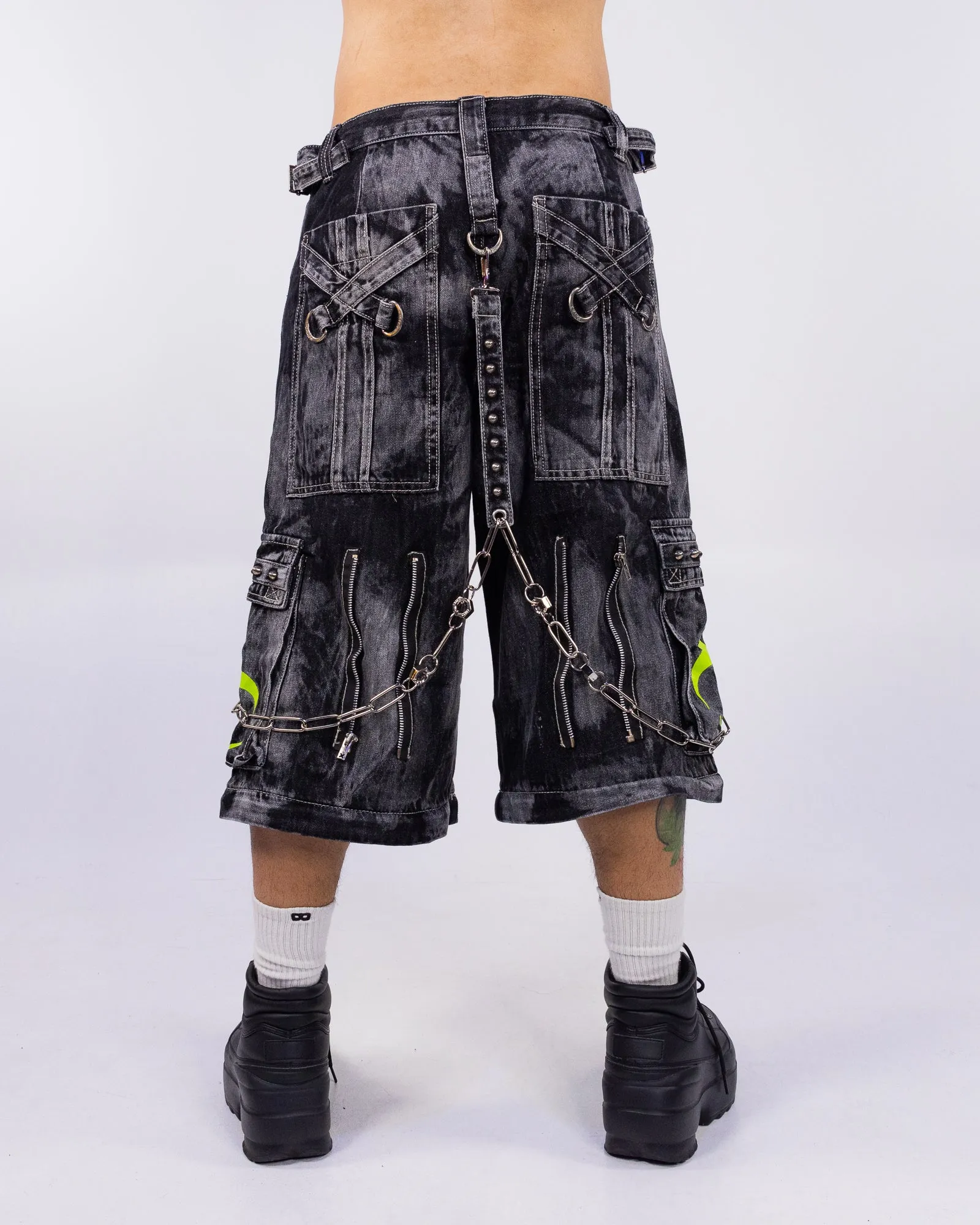 Tripp NYC Zip-Off Biohazard Black Denim Storm Wash Unisex Pant