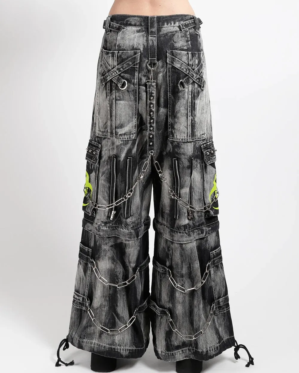 Tripp NYC Zip-Off Biohazard Black Denim Storm Wash Unisex Pant