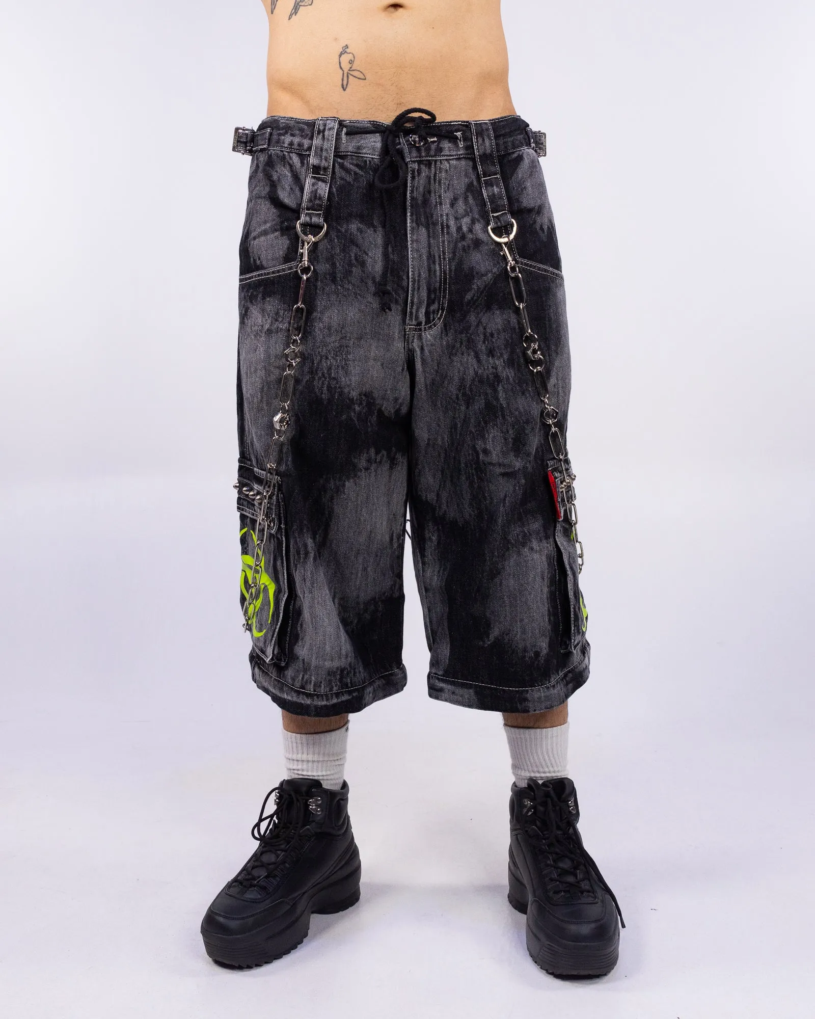 Tripp NYC Zip-Off Biohazard Black Denim Storm Wash Unisex Pant