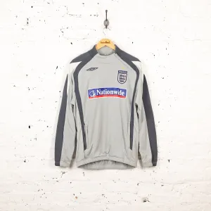 Umbro England Football Side Zip Training Tracksuit Top Jacket - Grey - M