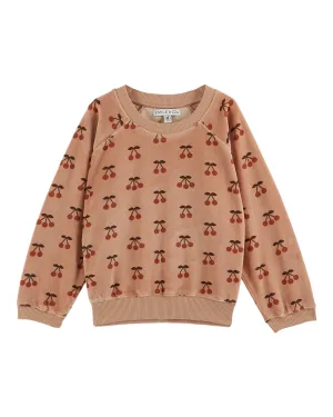 Velour Cherry Sweatshirt