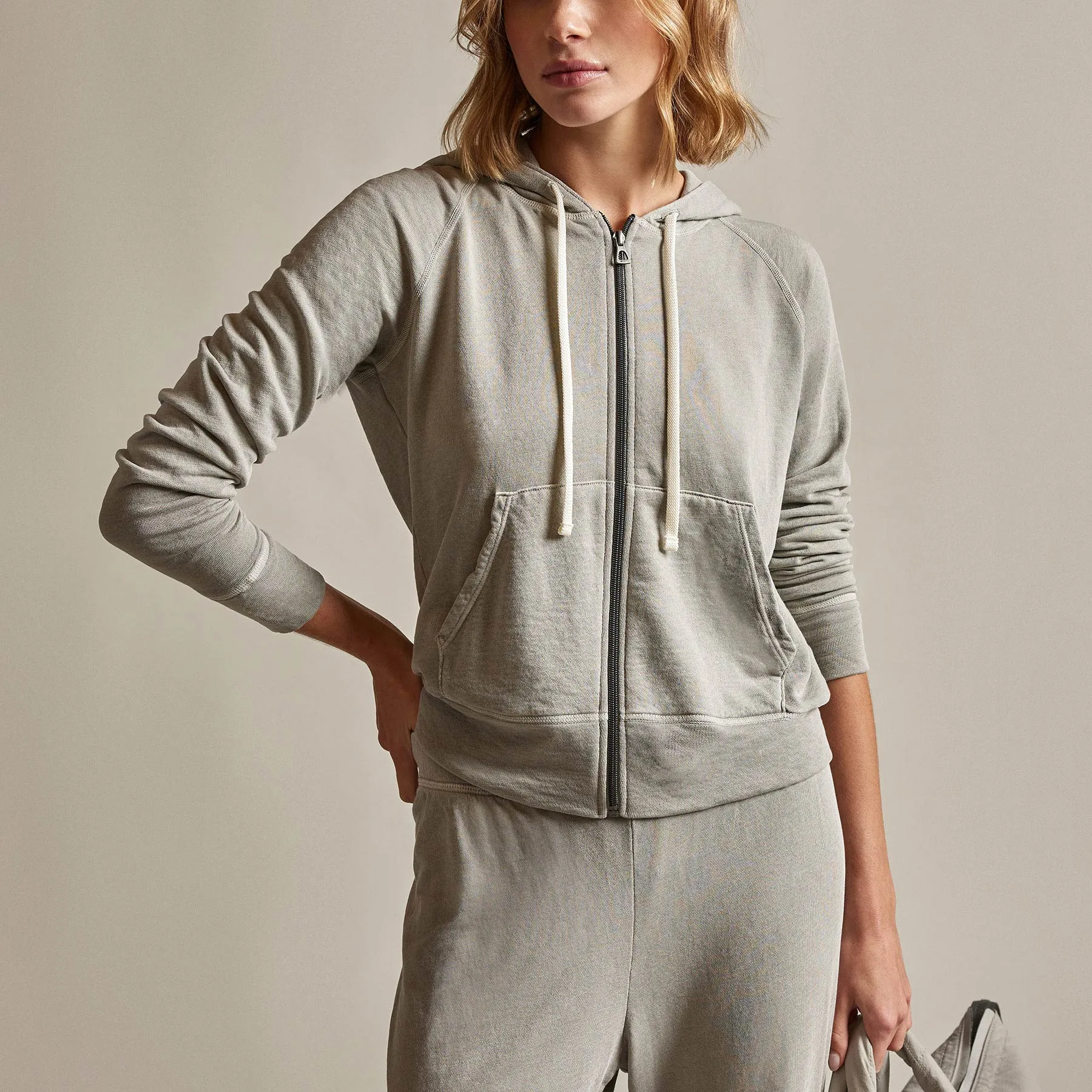 Vintage French Terry Zip Up Hoodie - Dapple Pigment