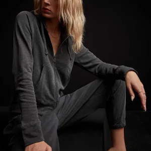 Vintage French Terry Zip Up Hoodie - Magma Pigment