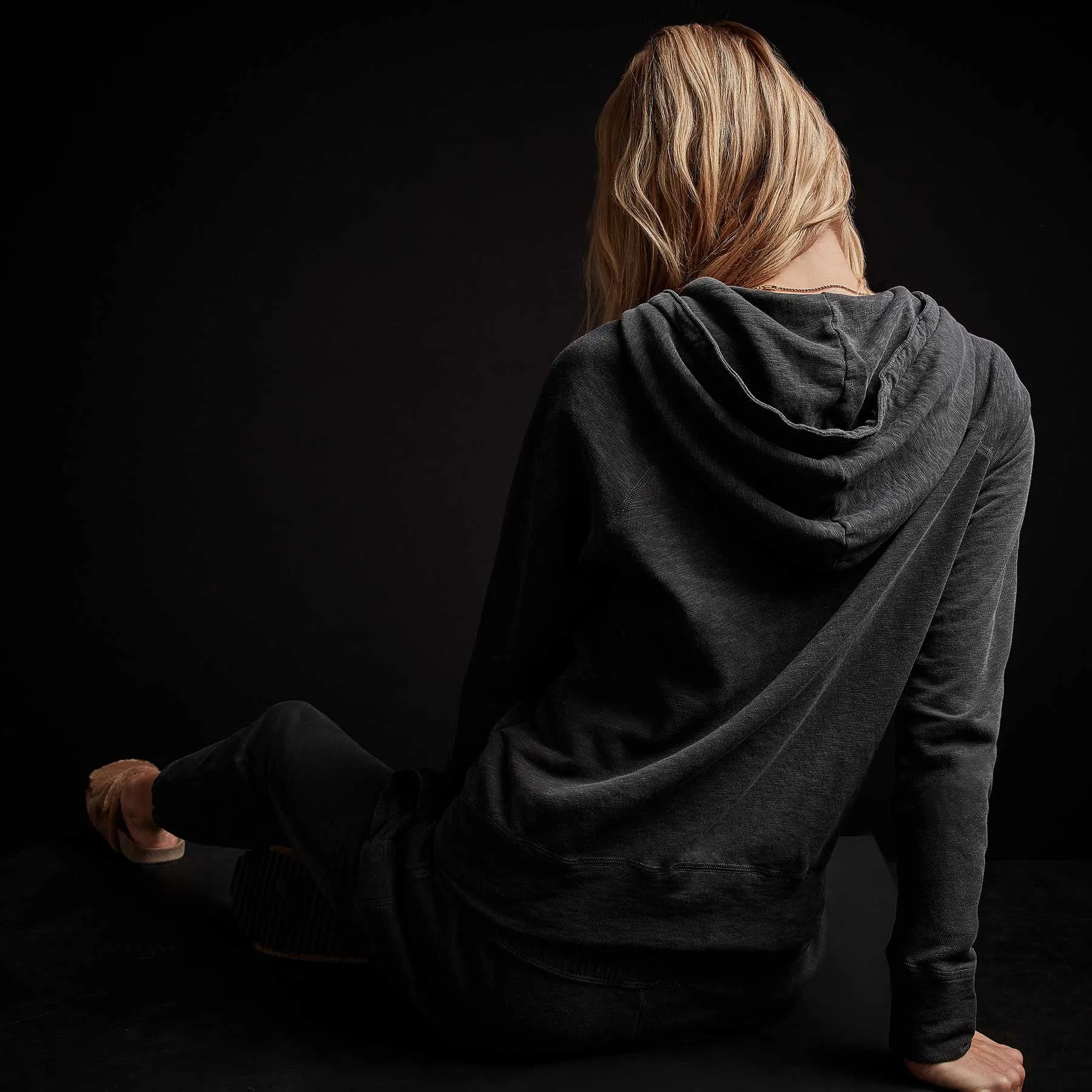 Vintage French Terry Zip Up Hoodie - Magma Pigment
