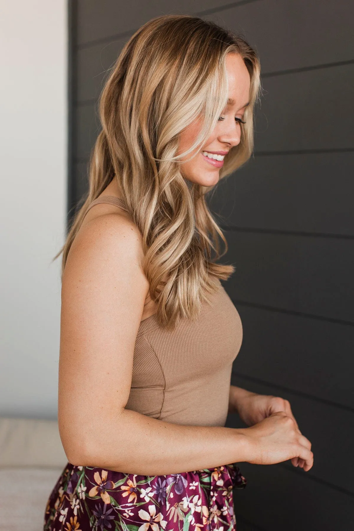Wanting Everything Ribbed Tank Top- Taupe