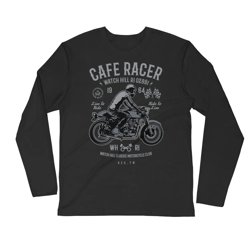 Watchill’n ‘Cafe Racer’ Premium Long Sleeve Fitted Crew (Grey)