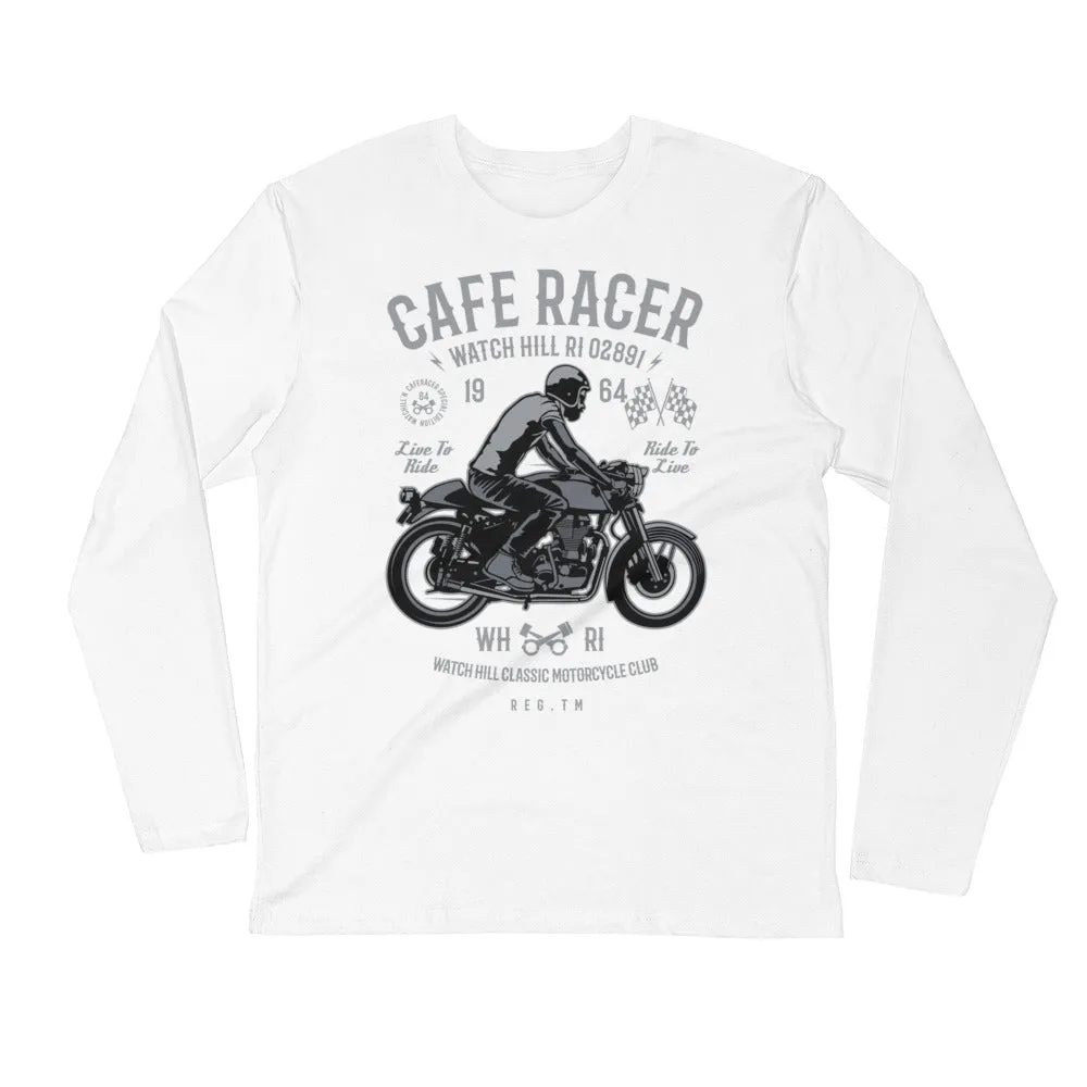 Watchill’n ‘Cafe Racer’ Premium Long Sleeve Fitted Crew (Grey)