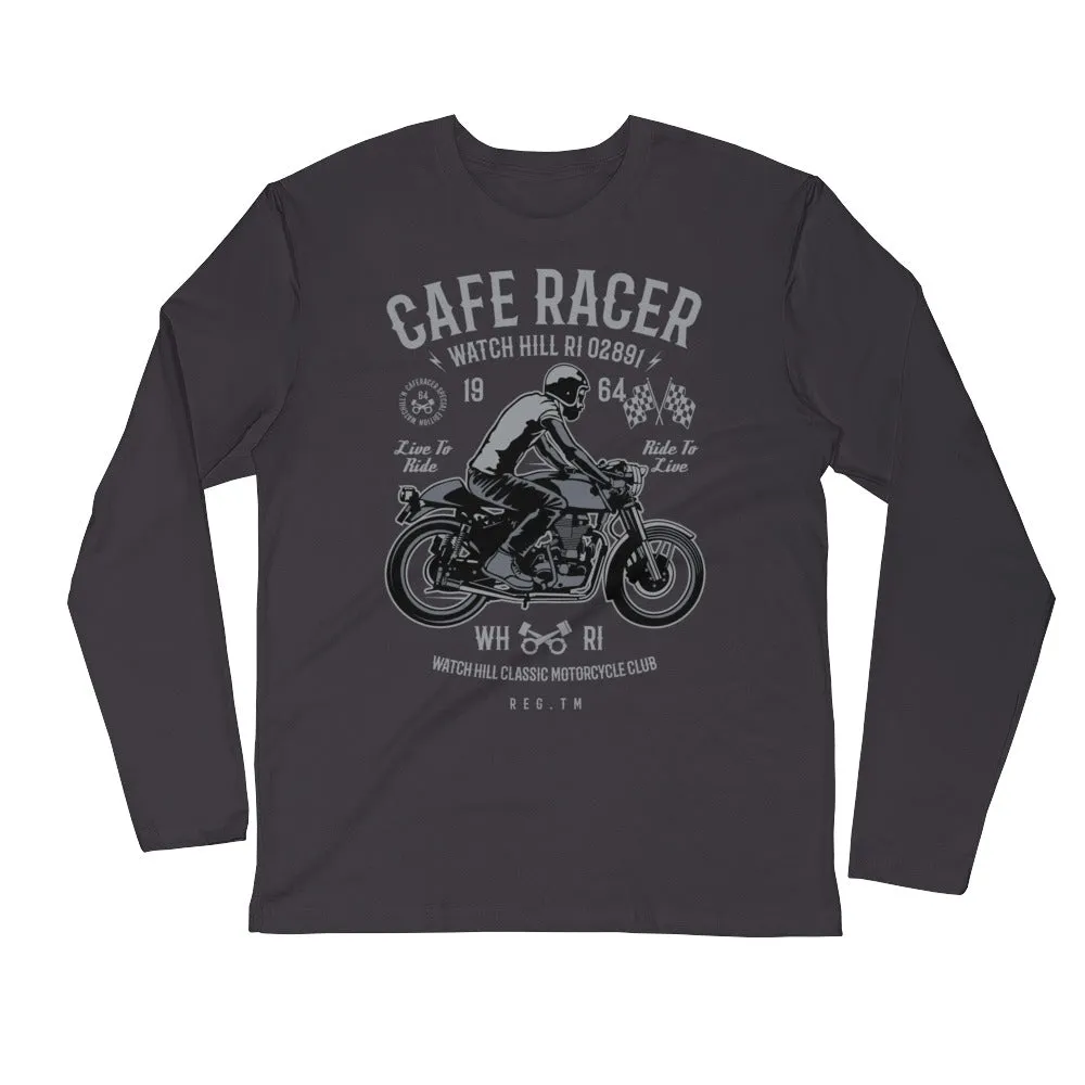 Watchill’n ‘Cafe Racer’ Premium Long Sleeve Fitted Crew (Grey)