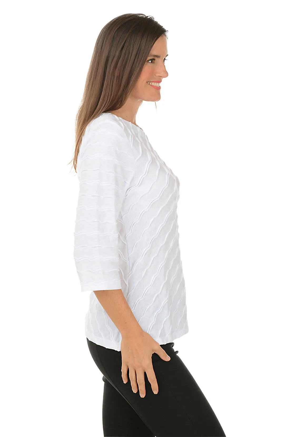 Wave Ribbed Knit Top