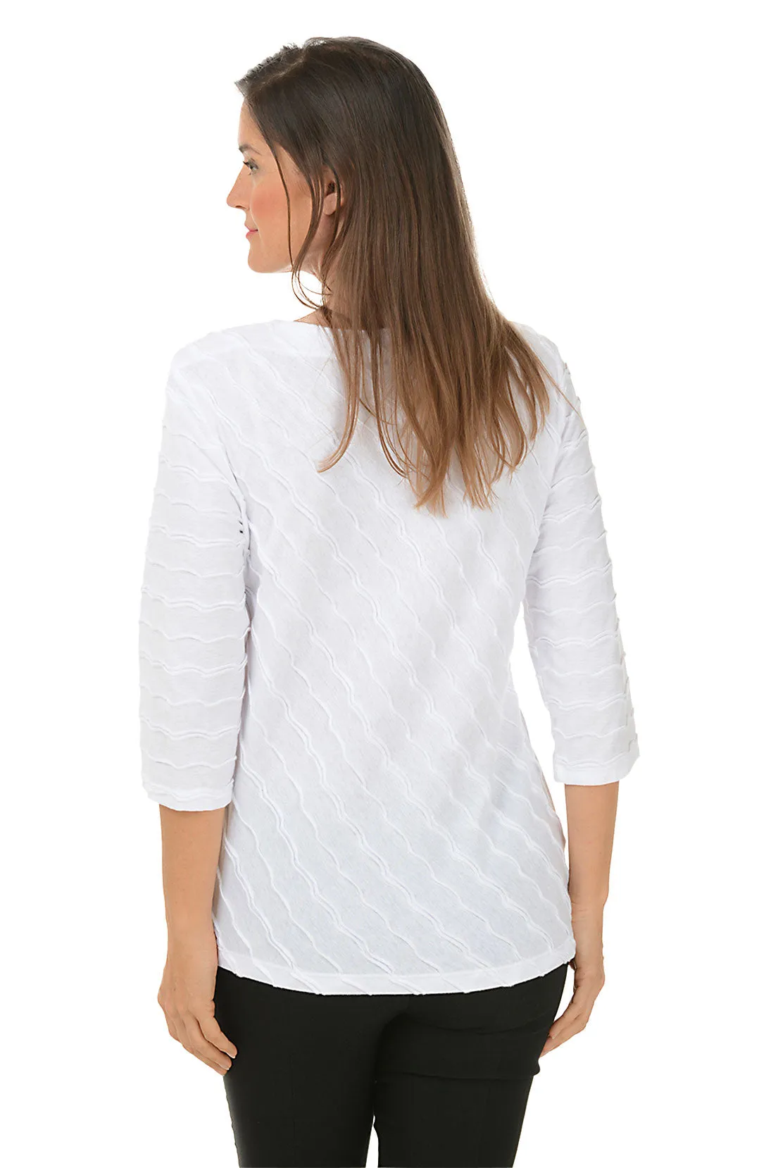 Wave Ribbed Knit Top