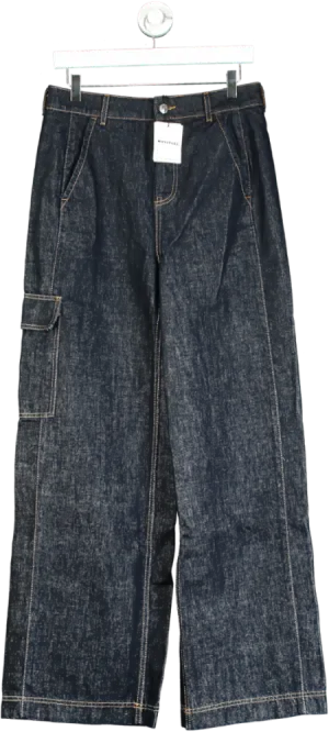 Whistles Blue Dark Denim Wide Leg Cargo Jean W28